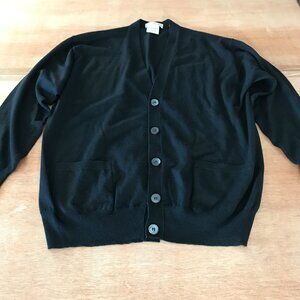 Ermenegildo Zegna 100% Virgin Wool Cardigan Men 48 US M Black Button Up Pocket